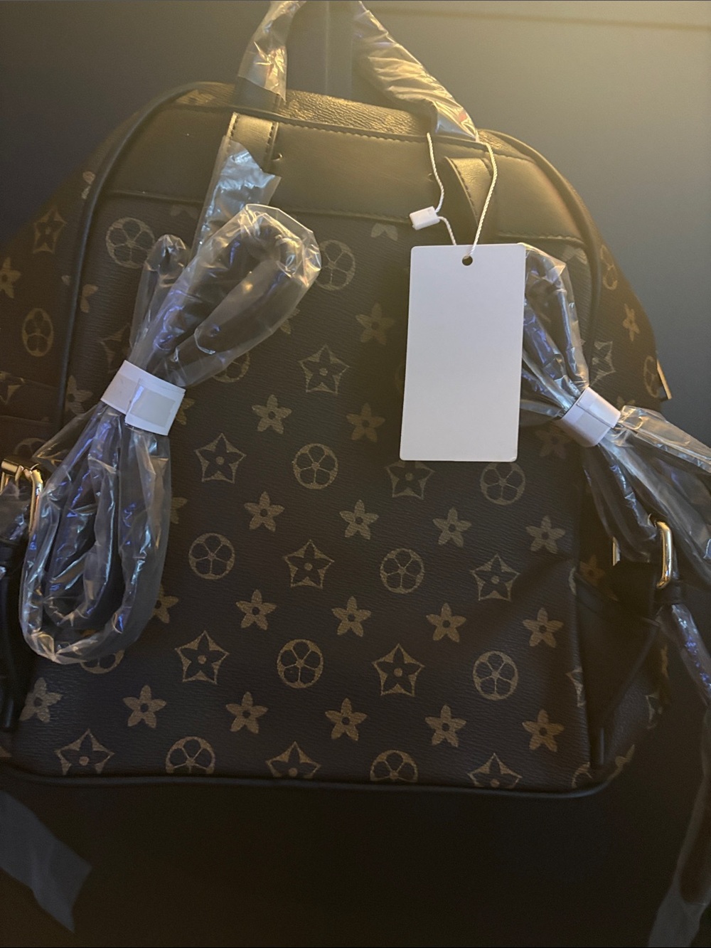 FASHION Black Patterned Backpack - Designer Style - Picture 2 of 4